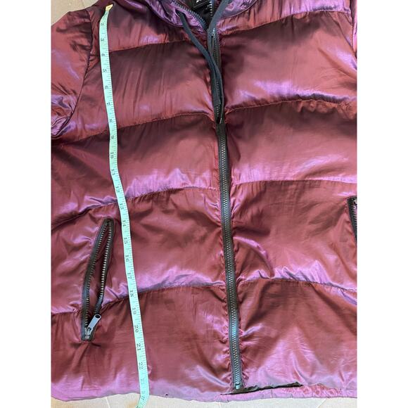 Sam Edelman Burgundy Maroon Puffer Short Winter Coat Jacket SIze XL - Picture 4 of 6